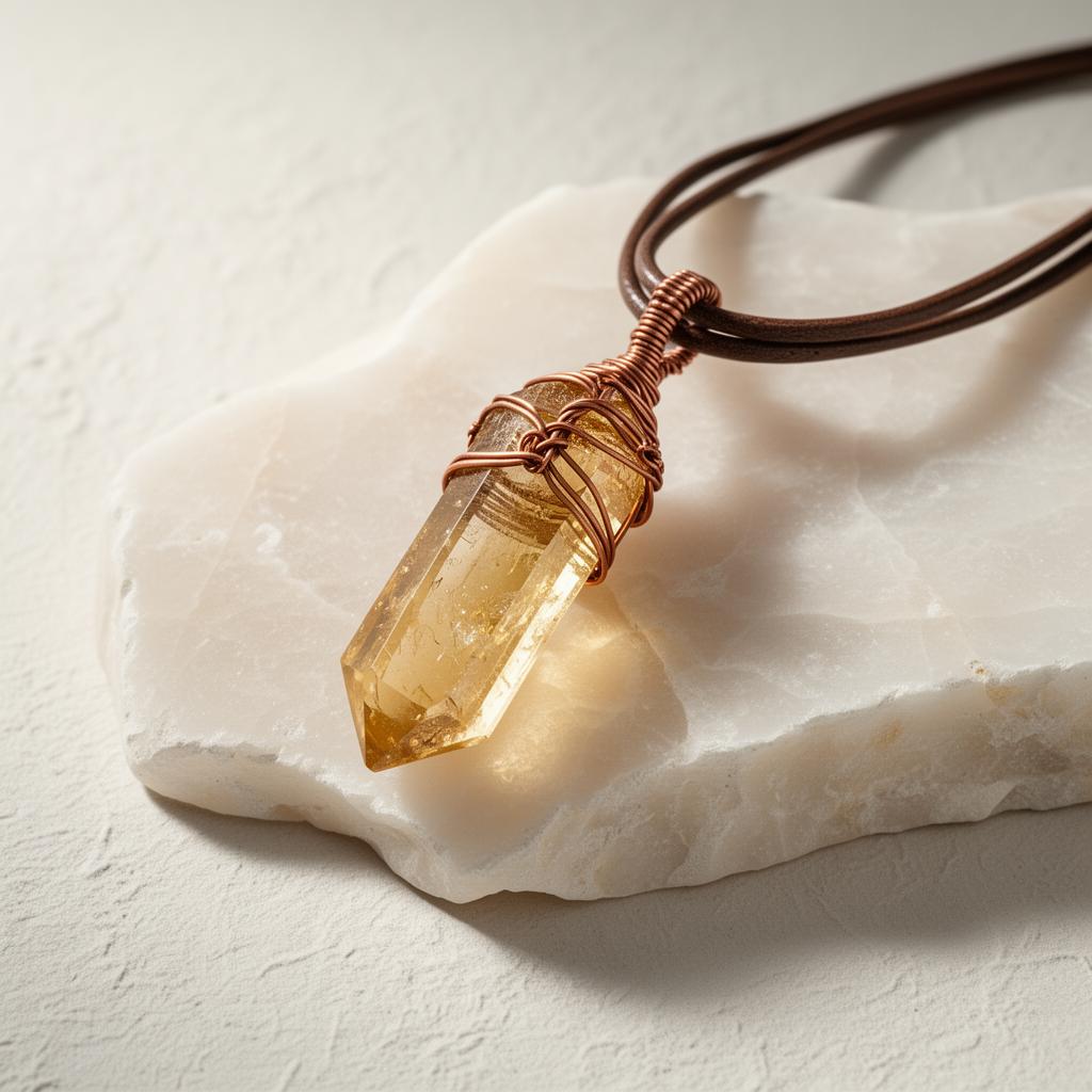 Wire-Wrapped Citrine Pendant